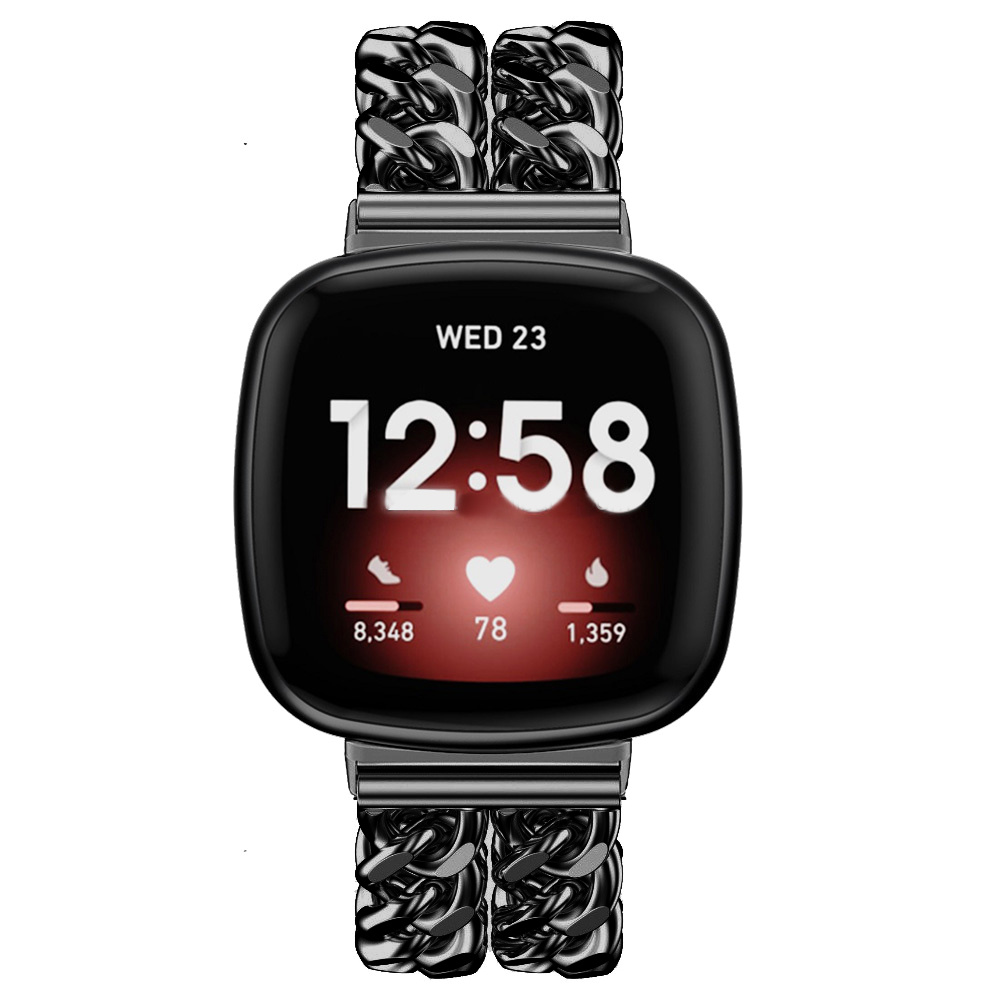 Fitbit Versa 3 / Sense stahl cowboy Gliederarmband - schwarz