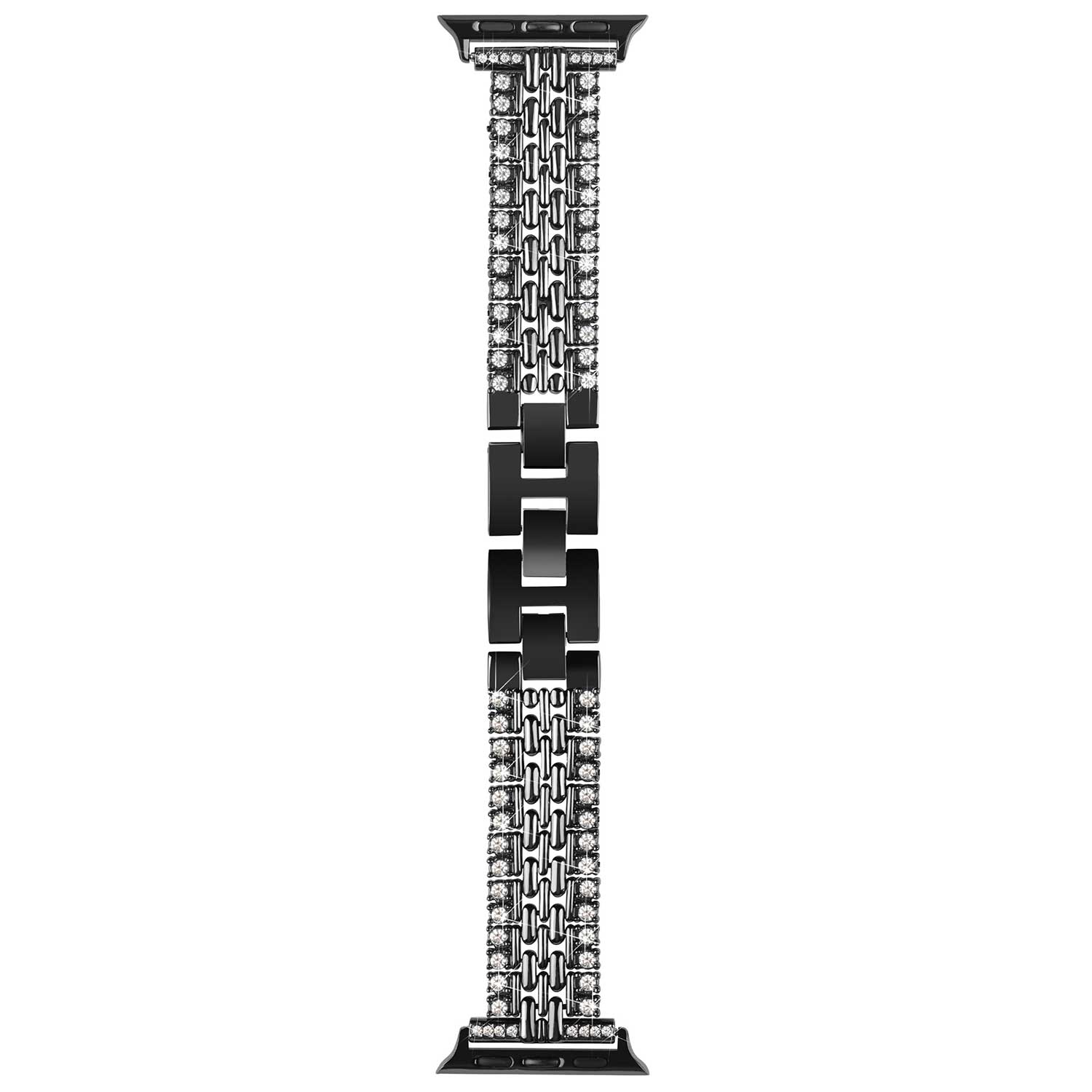Apple Watch Stahl diamant-Gliederband Eline - Schwarz