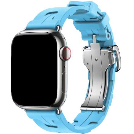 Apple Watch Sportarmband Hermès kilim single tour - Bleu Céleste