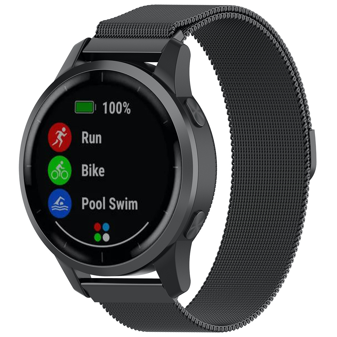 Garmin Vivoactive / Vivomove Milanaise Armband - schwarz
