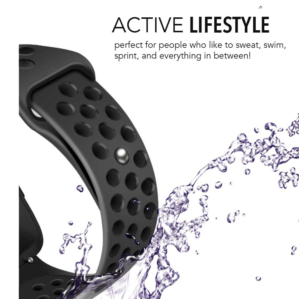 Fitbit Versa Doppel Sportarmband - schwarz schwarz