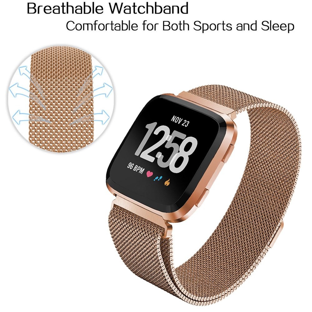 Fitbit Versa Milanaise Armband - rose gold