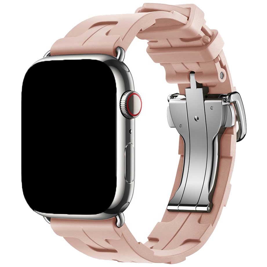 Apple Watch Sportarmband Hermès kilim single tour - rosa sand