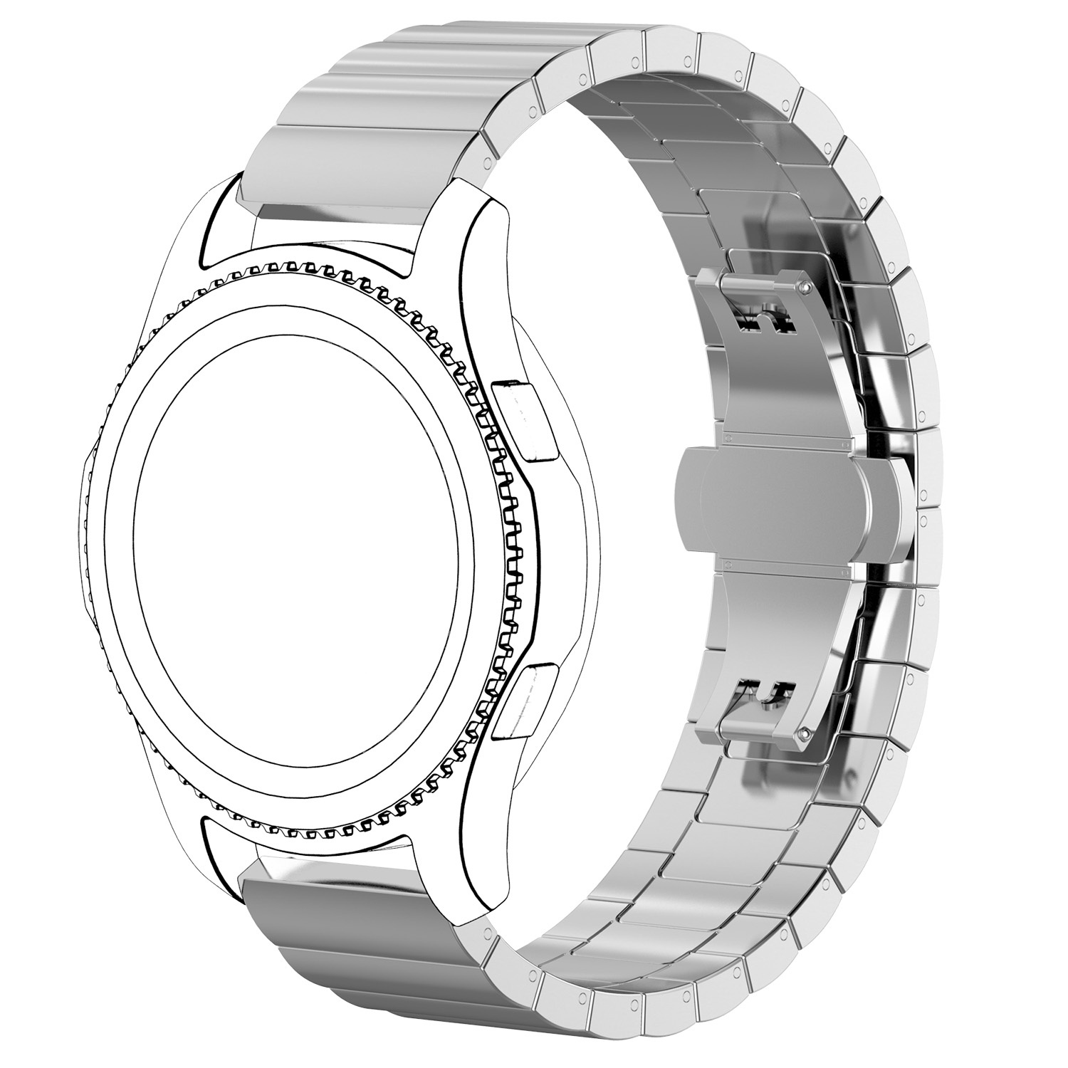 Garmin Vivoactive / Vivomove Stahlgliederarmband - silber