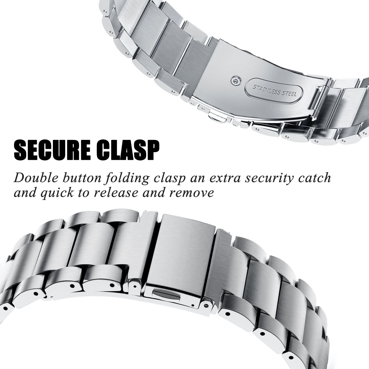 Fitbit Versa Perlen stahl Gliederarmband - silber