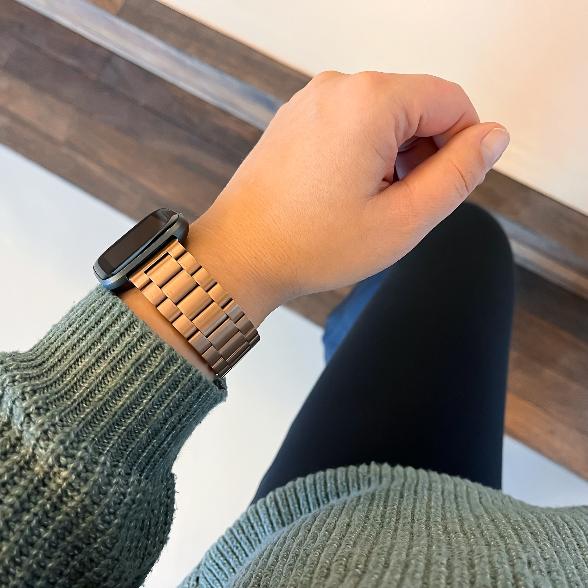 Fitbit Versa Perlen stahl Gliederarmband - rose gold