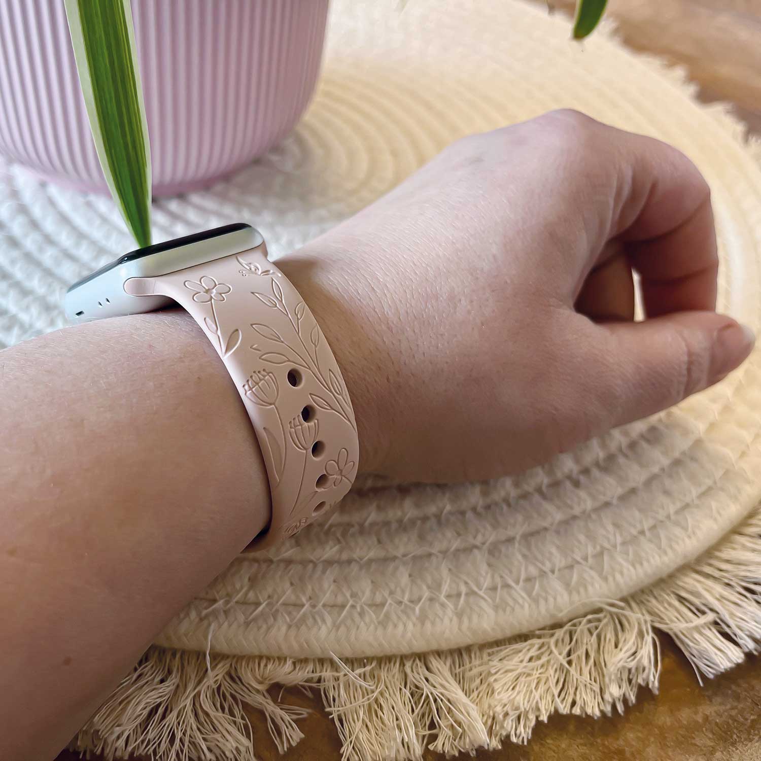 Apple Watch druck Sportarmband - Blumen rosa