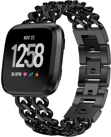 Fitbit Versa stahl cowboy Gliederarmband - schwarz