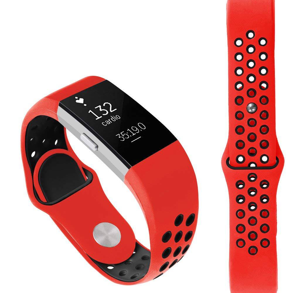 Fitbit Charge 2 Doppel Sportarmband - rot schwarz