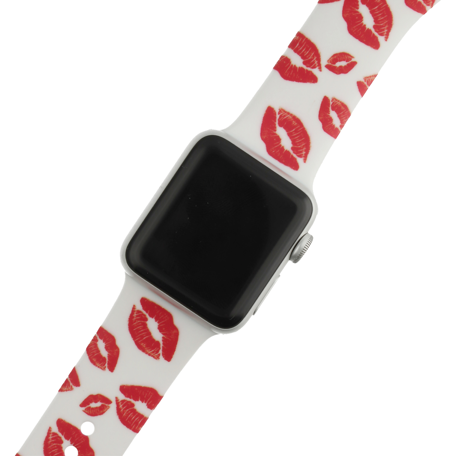 Apple Watch druck Sportarmband - Küsse Druck weiß
