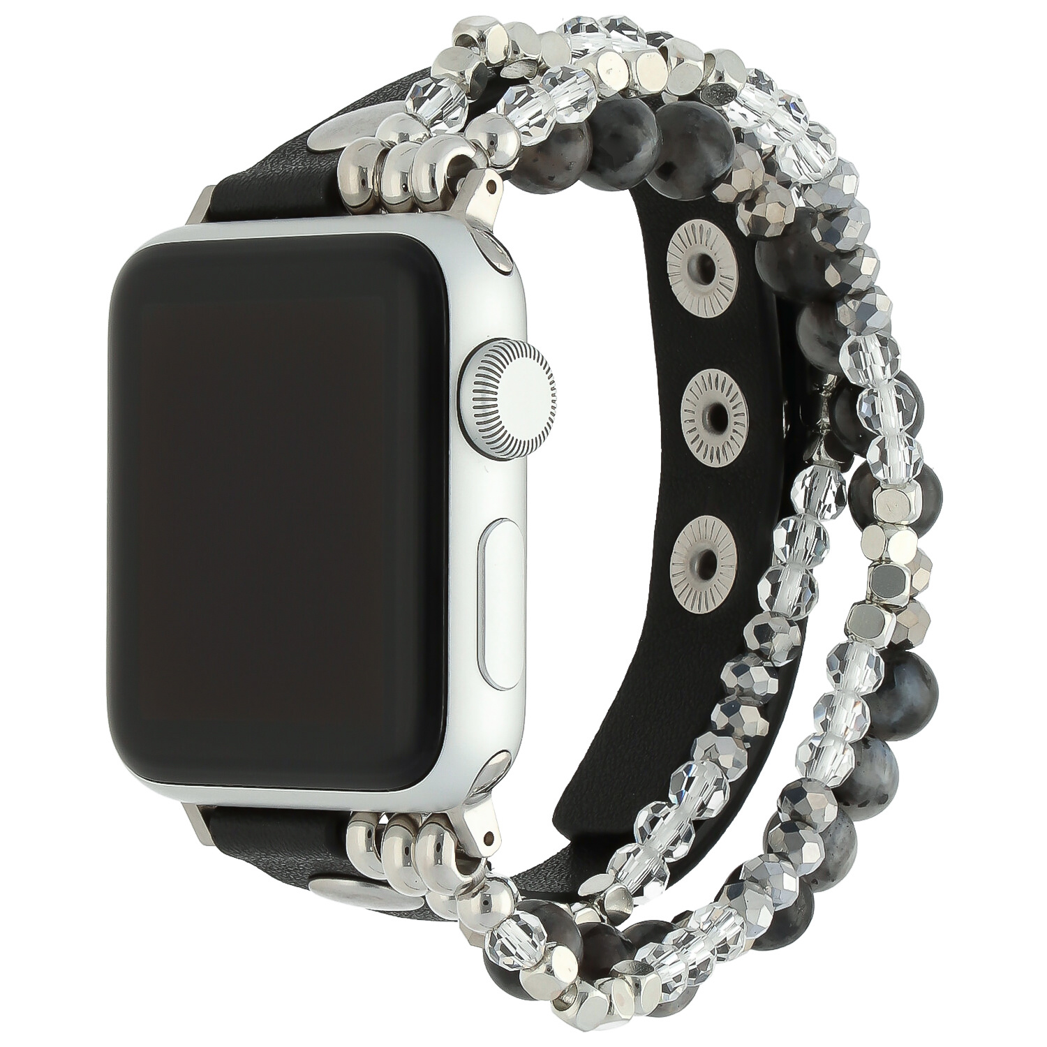 Apple Watch schmuck Lederarmband - schwarz