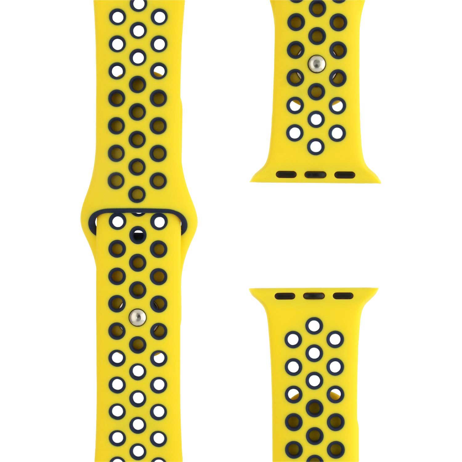 Apple Watch Doppel Sportarmband - gelb dunkelblau