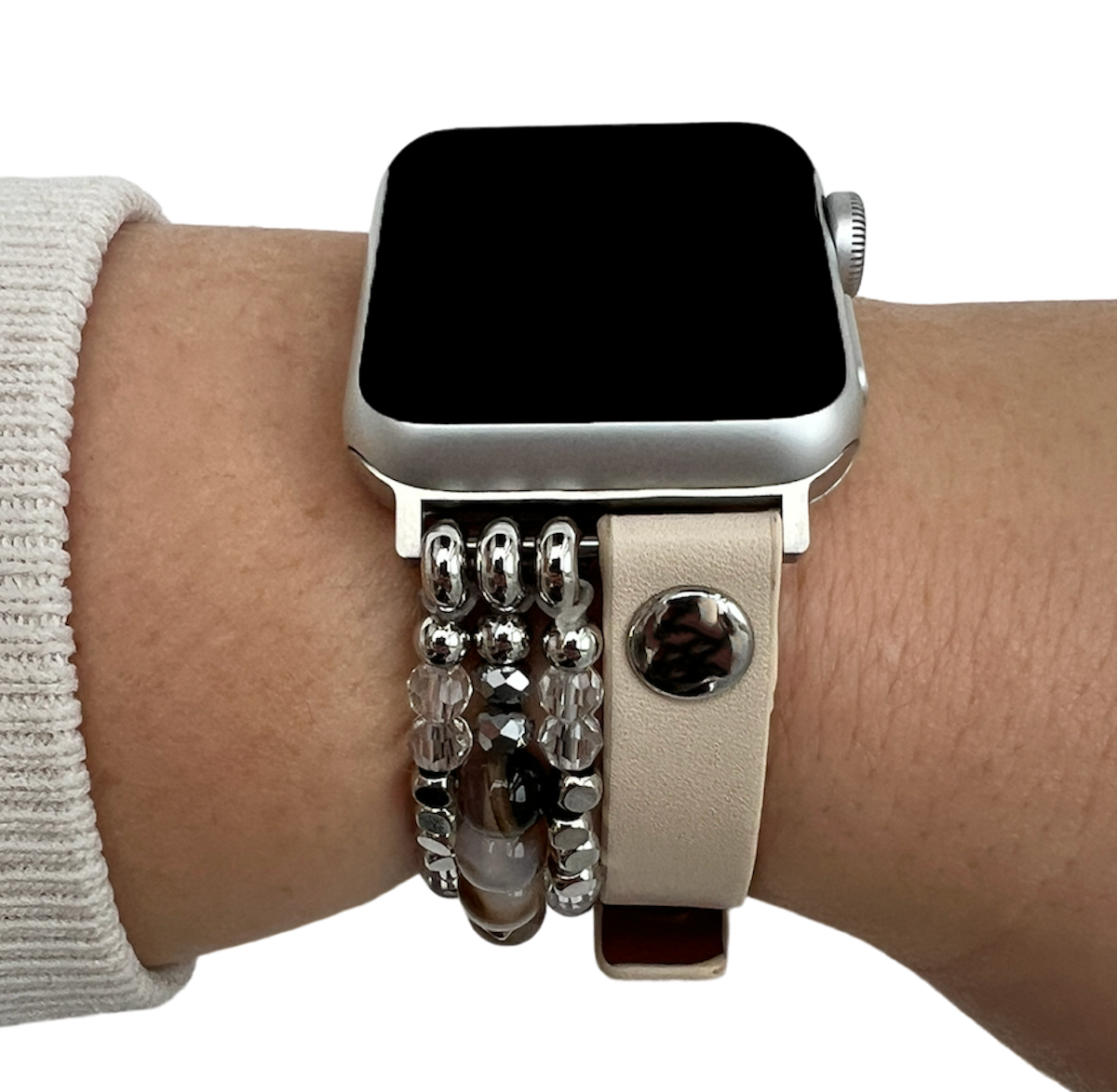 Apple Watch schmuck Lederarmband - weiß