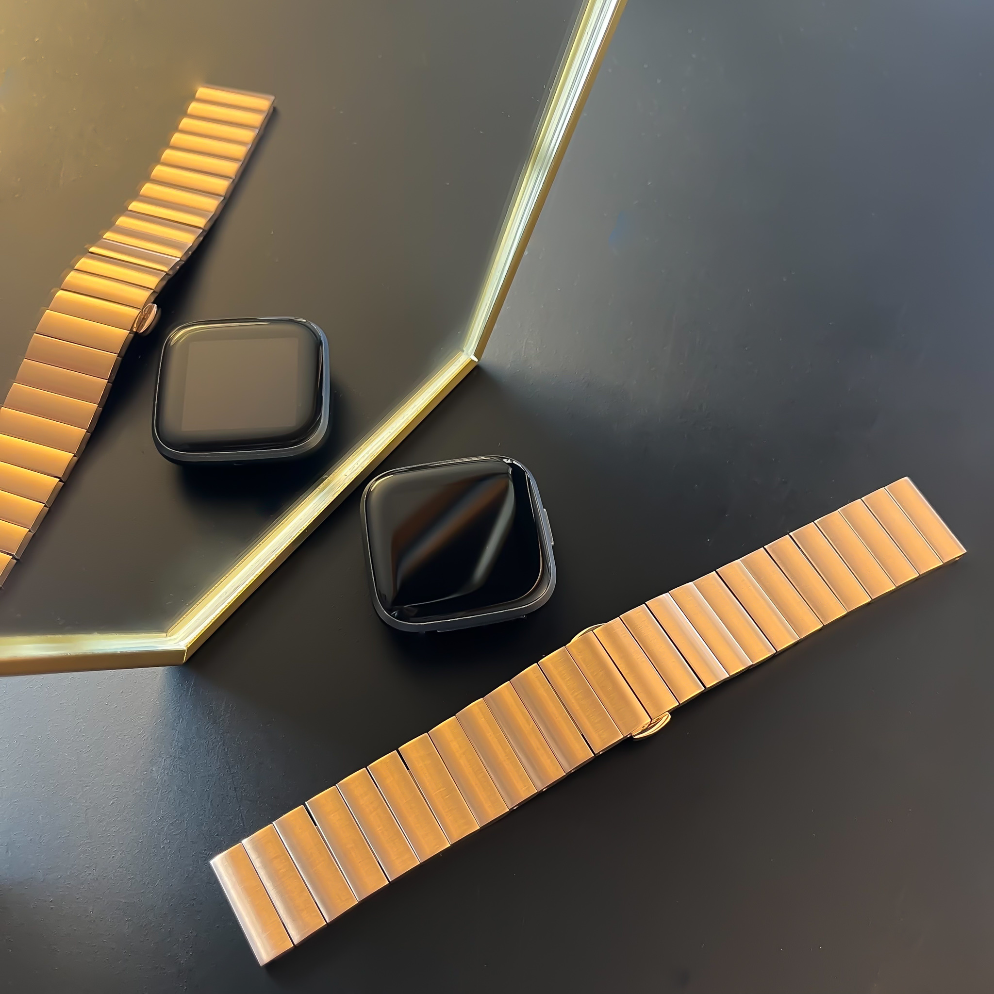 Fitbit Versa Stahlgliederarmband - rose gold