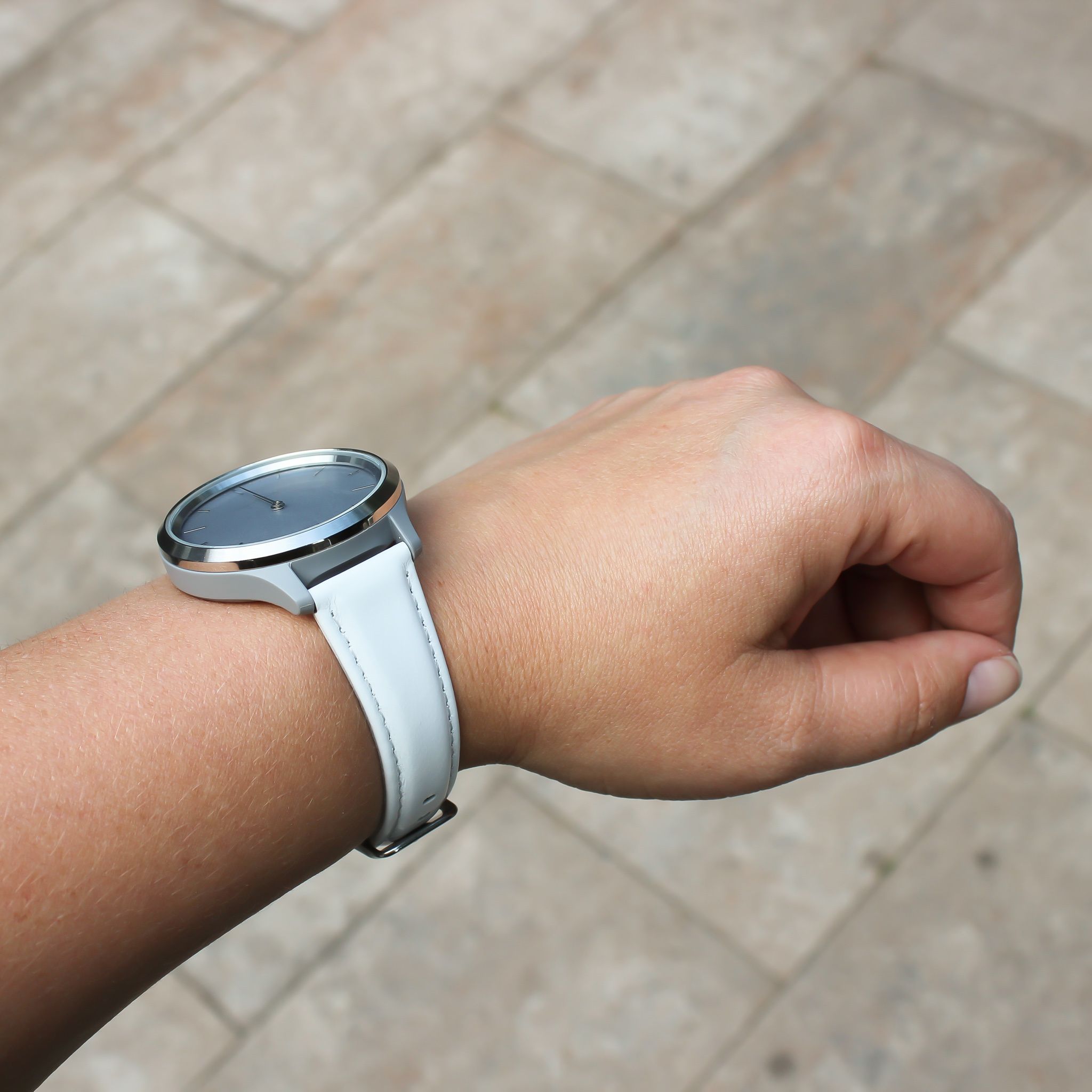 Garmin Vivoactive / Vivomove Lederarmband - weiß