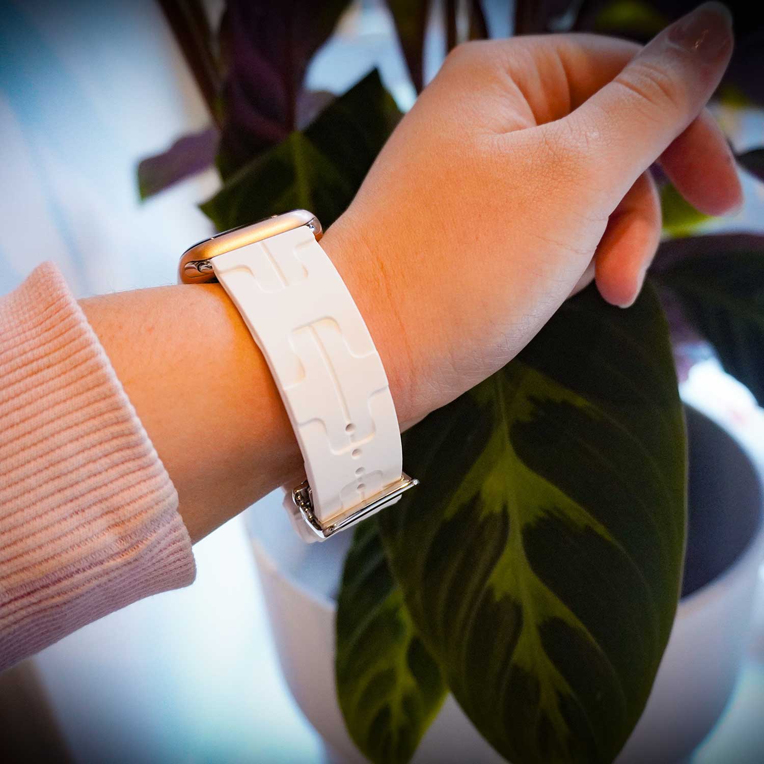 Apple Watch Sportarmband Hermès kilim single tour - weiß