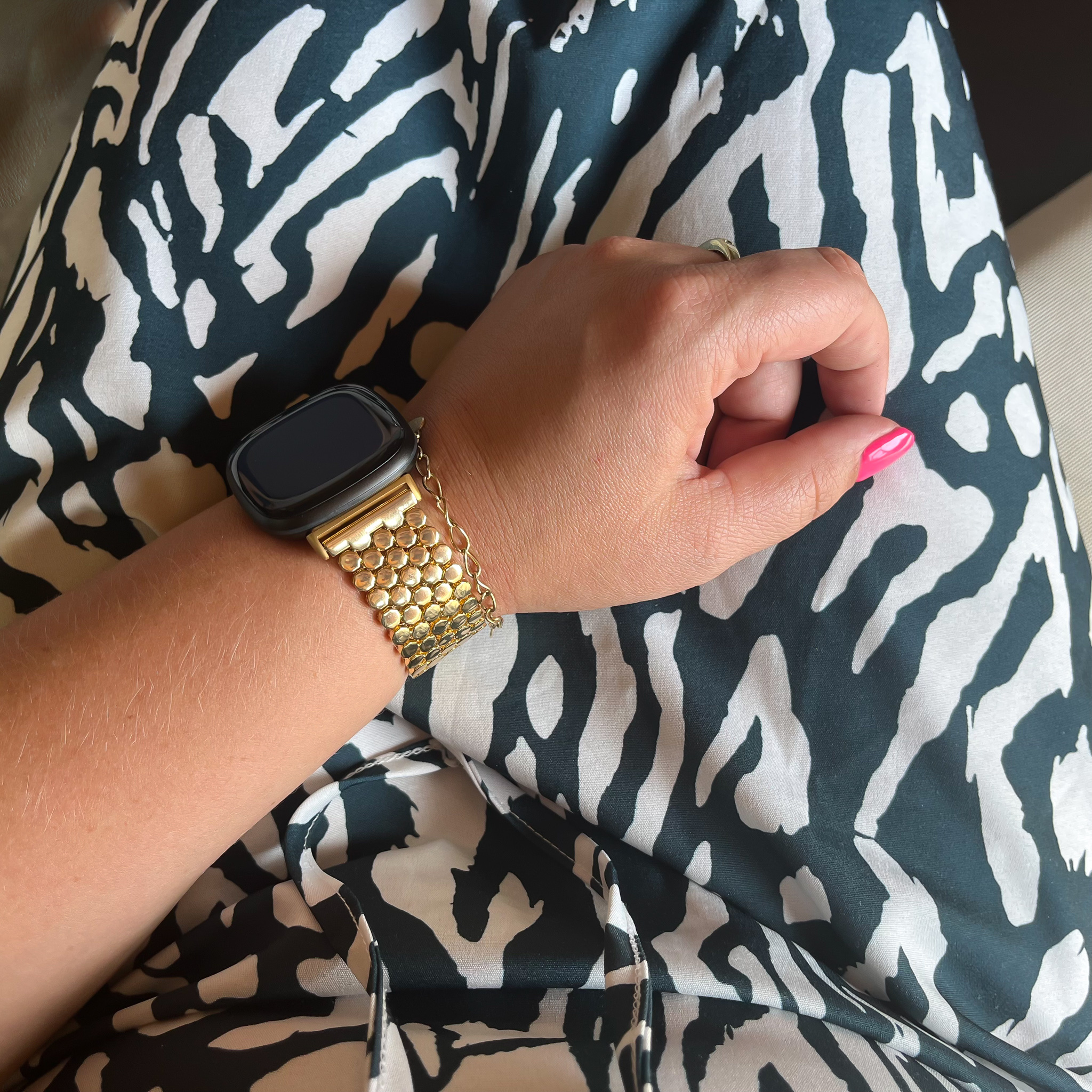 Fitbit Versa 3 / Sense Fisch stahl Gliederarmband - gold