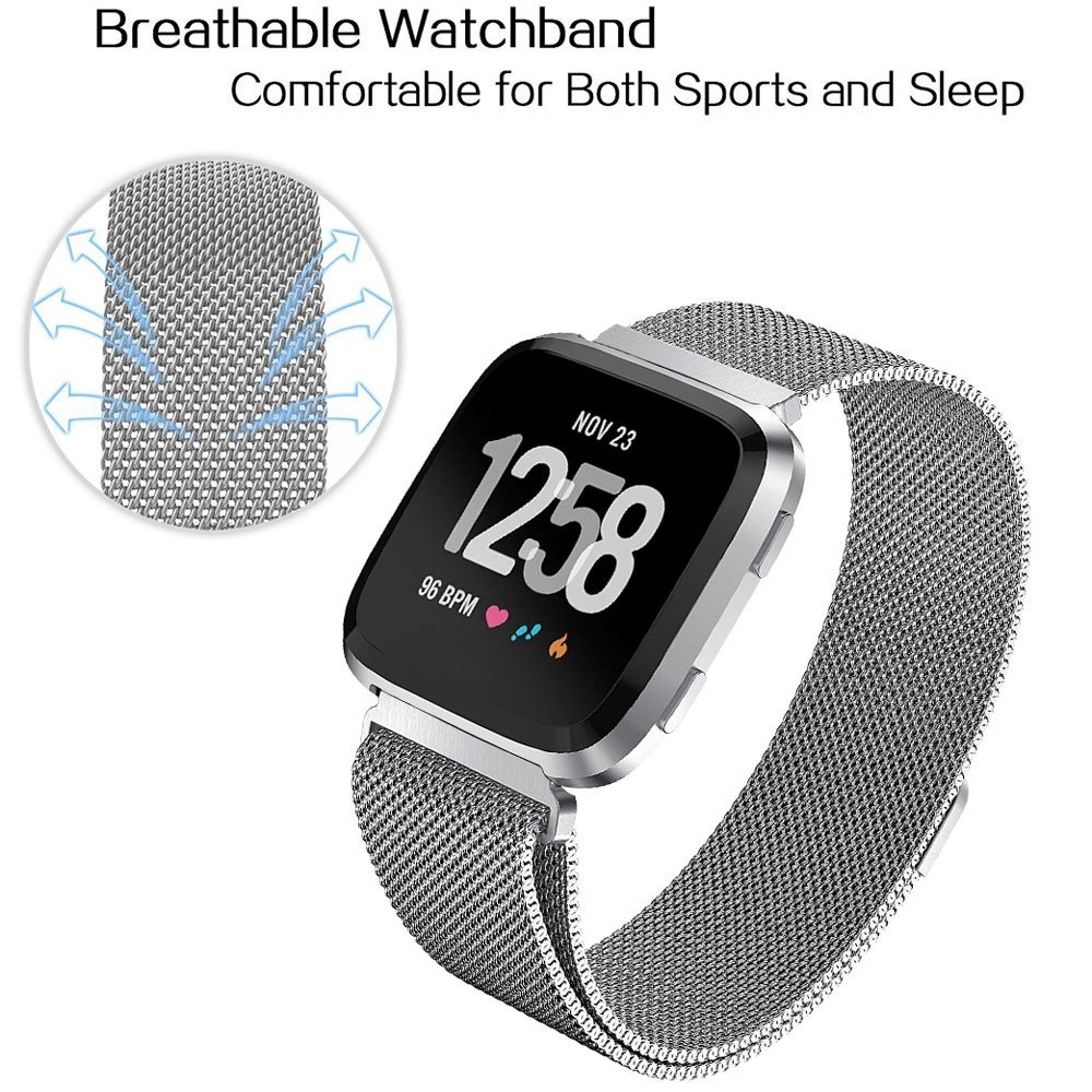 Fitbit Versa Milanaise Armband - silber