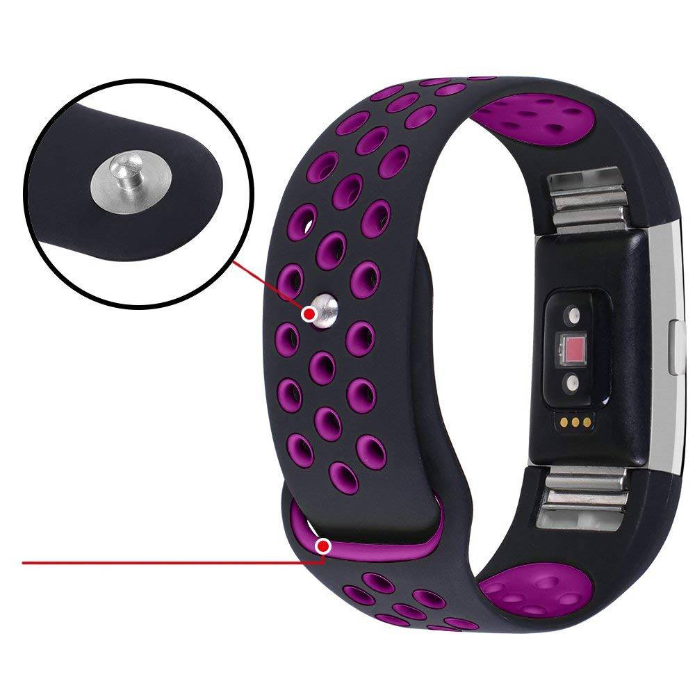 Fitbit Charge 2 Doppel Sportarmband - schwarz lila