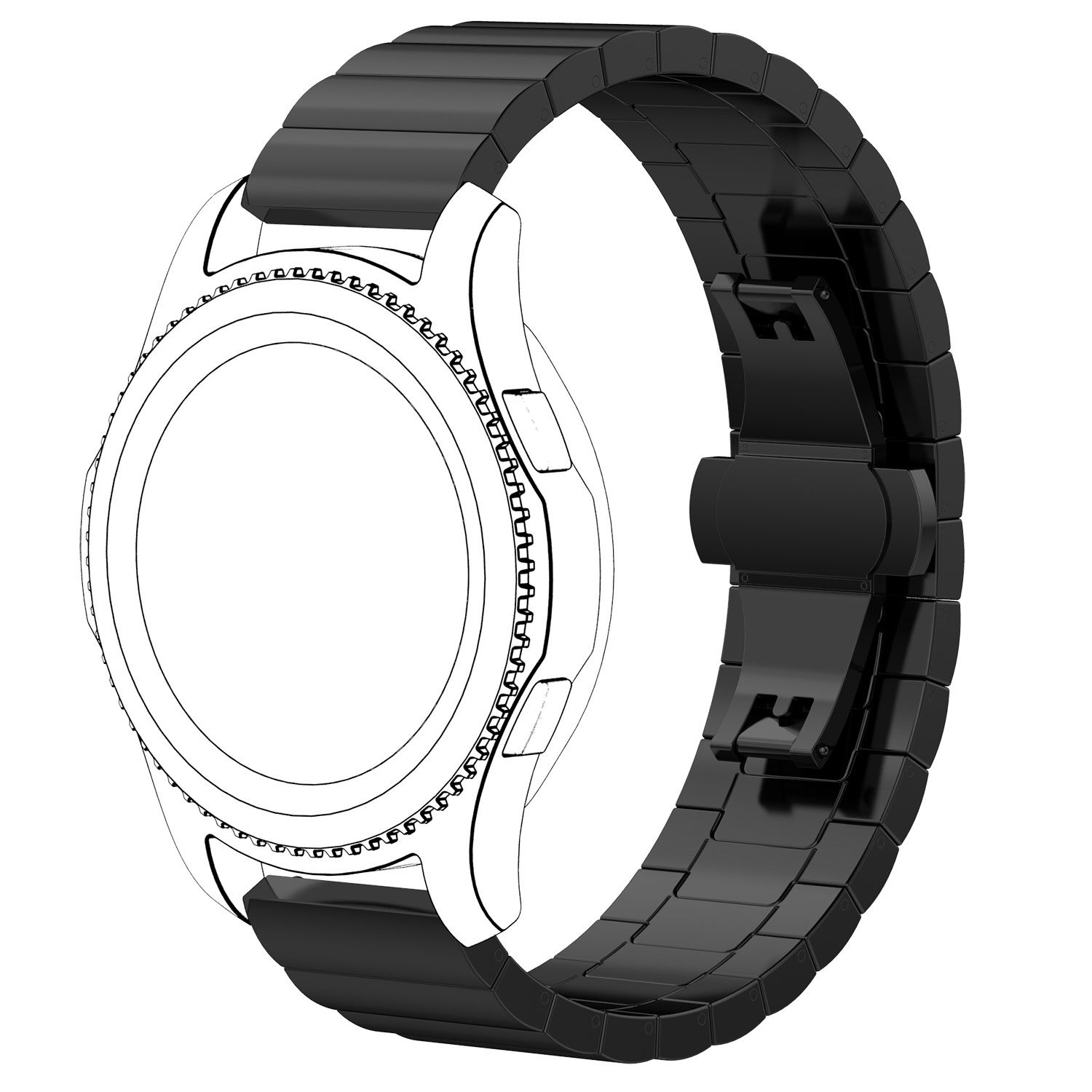 Garmin Vivoactive / Vivomove Stahlgliederarmband - schwarz