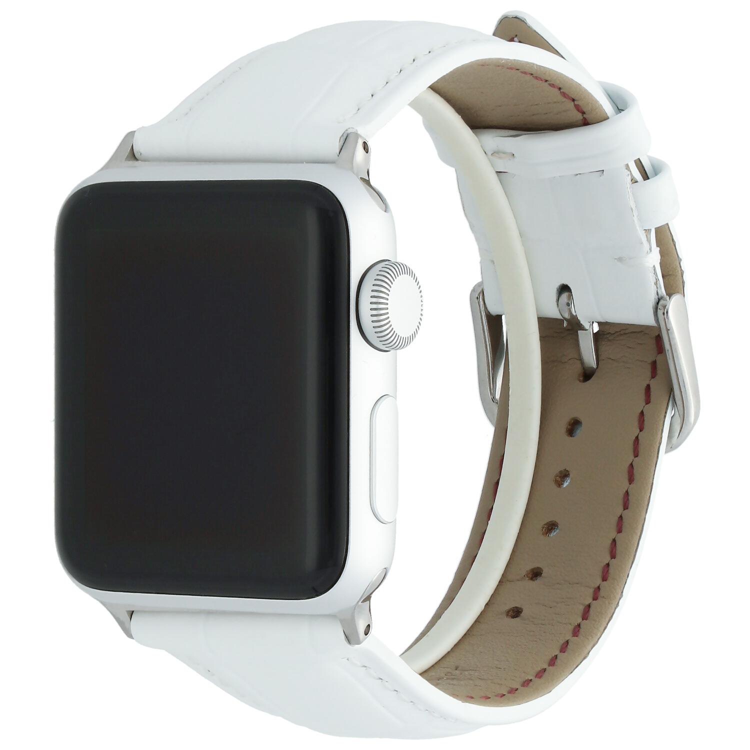 Apple Watch krokodil Lederarmband - weiß