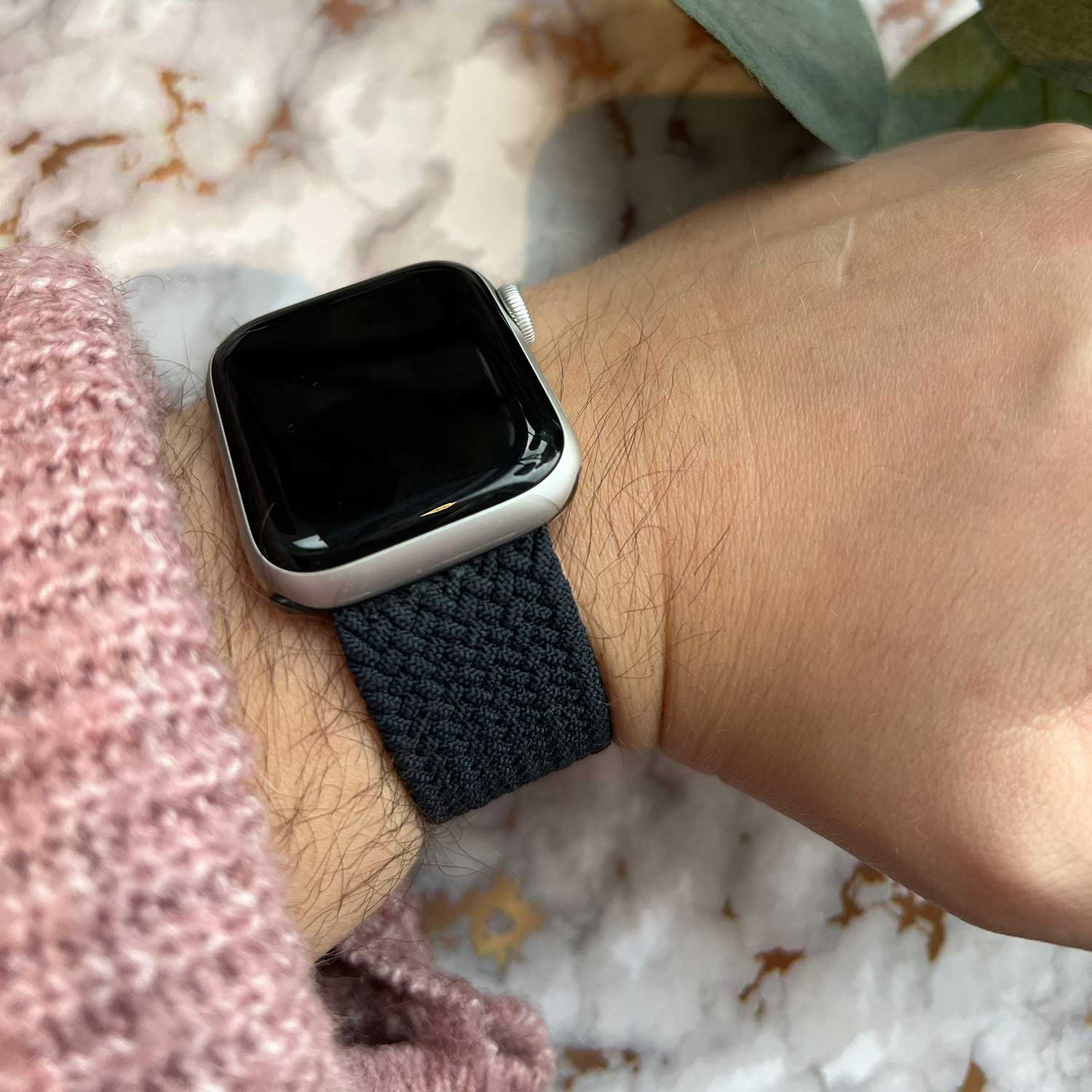 Apple Watch Nylon Geflochtenes Solo Loop - Holzkohle