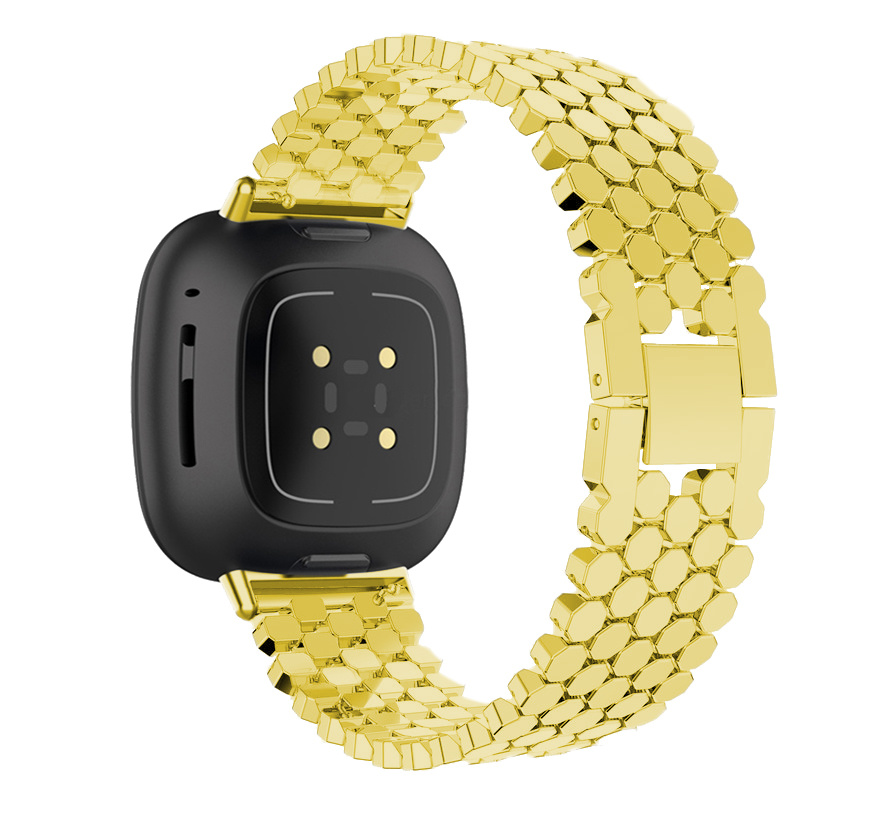 Fitbit Versa 3 / Sense Fisch stahl Gliederarmband - gold