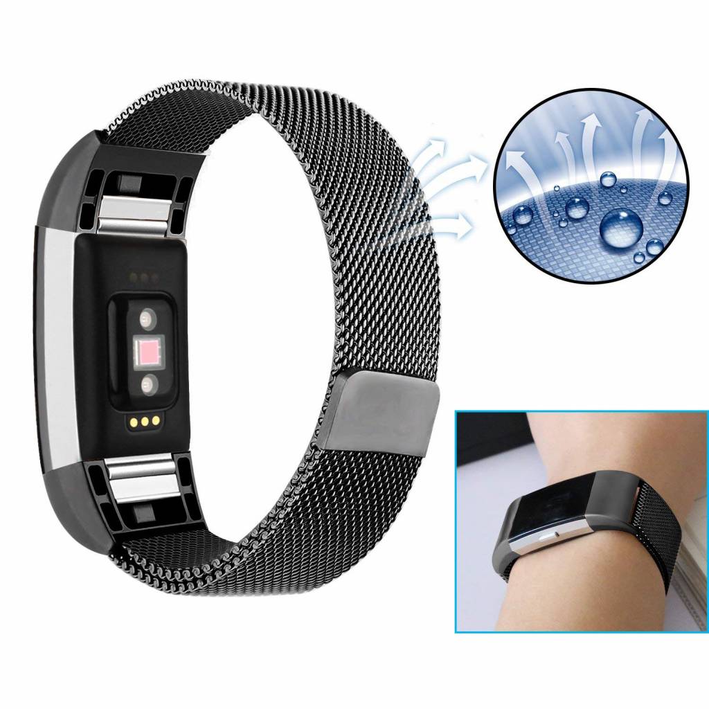 Fitbit Charge 2 Milanaise Armband - schwarz