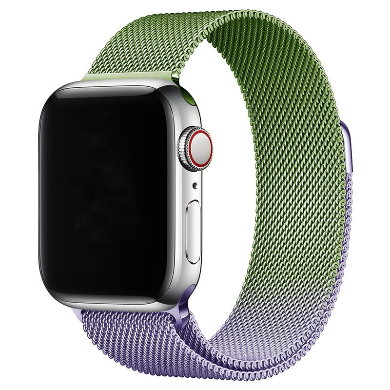 Apple Watch Milanaise Armband - grün lavendel