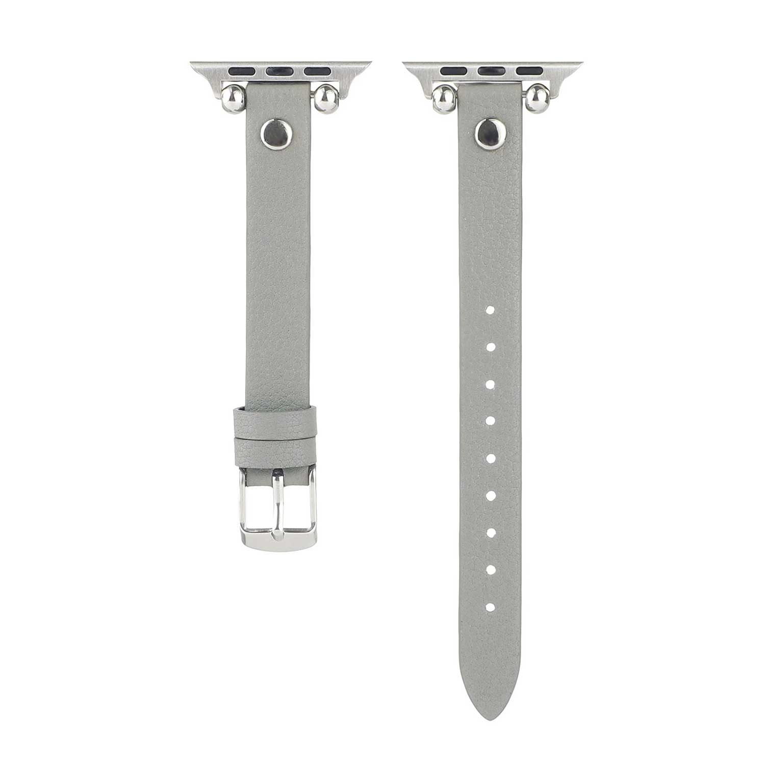 Apple Watch schlankes Lederarmband - grau