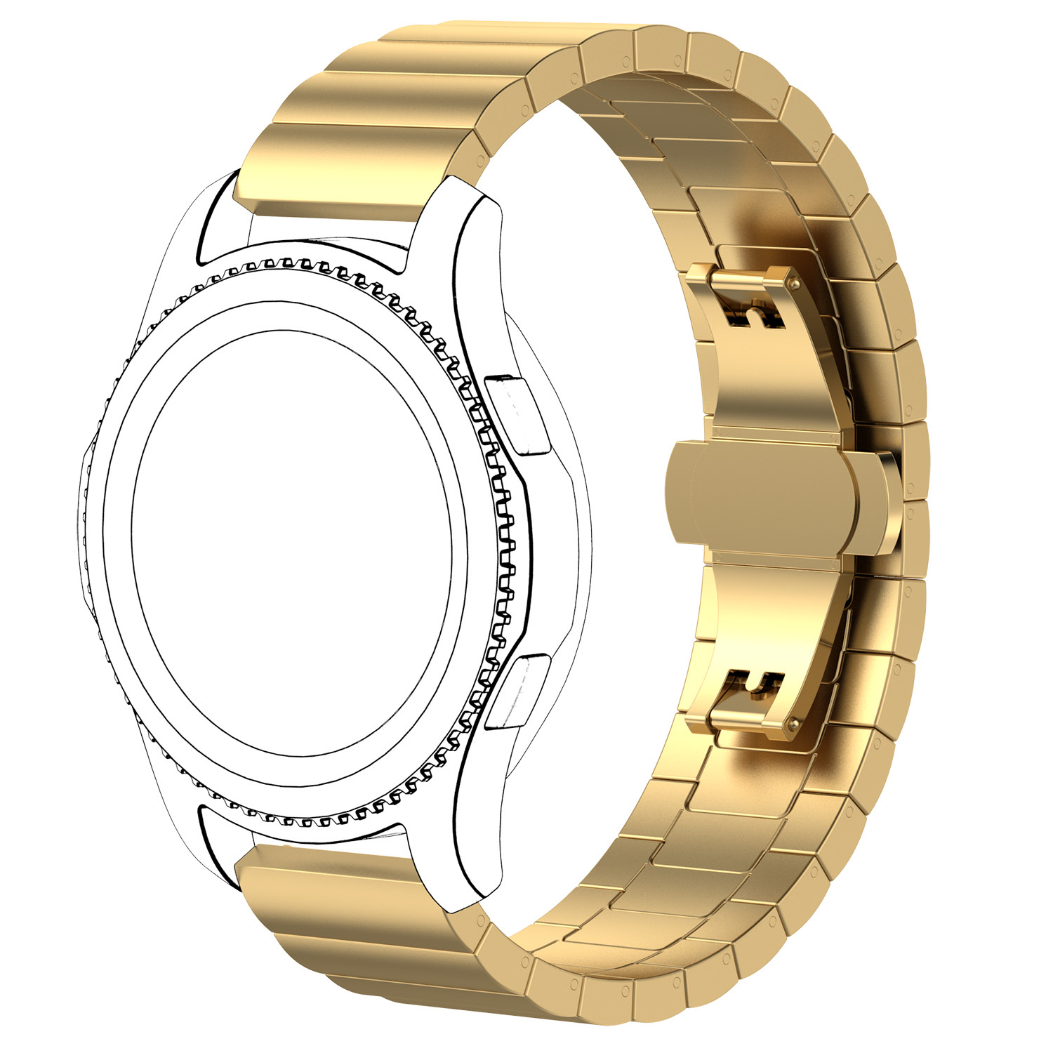 Garmin Vivoactive / Vivomove Stahlgliederarmband - gold