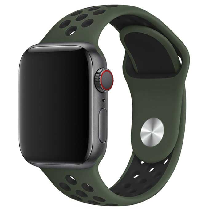 Apple Watch Doppel Sportarmband - Armee grün schwarz