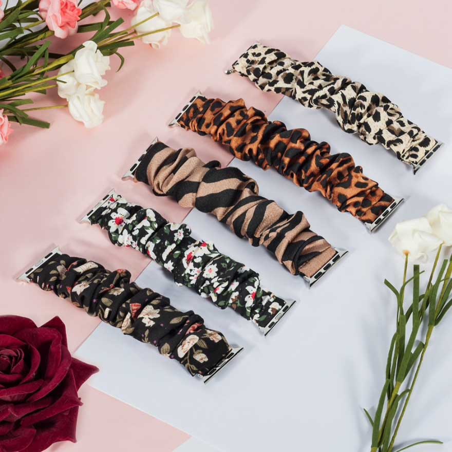 Apple Watch Nylon Scrunchie Armband - Panther Braun