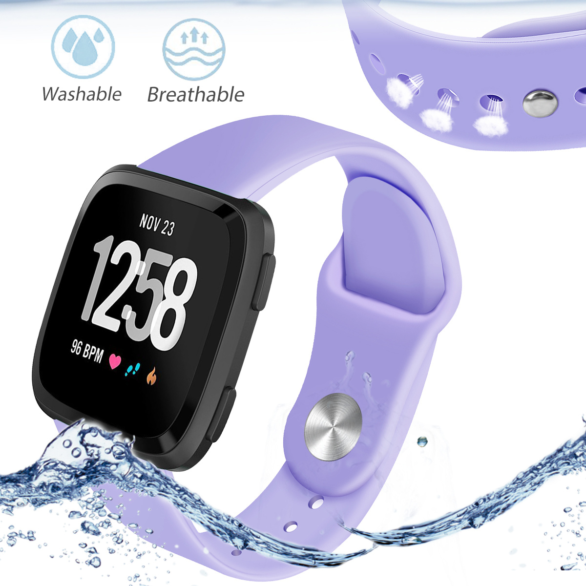 Fitbit Versa Silikon-Sportarmband - hell lila