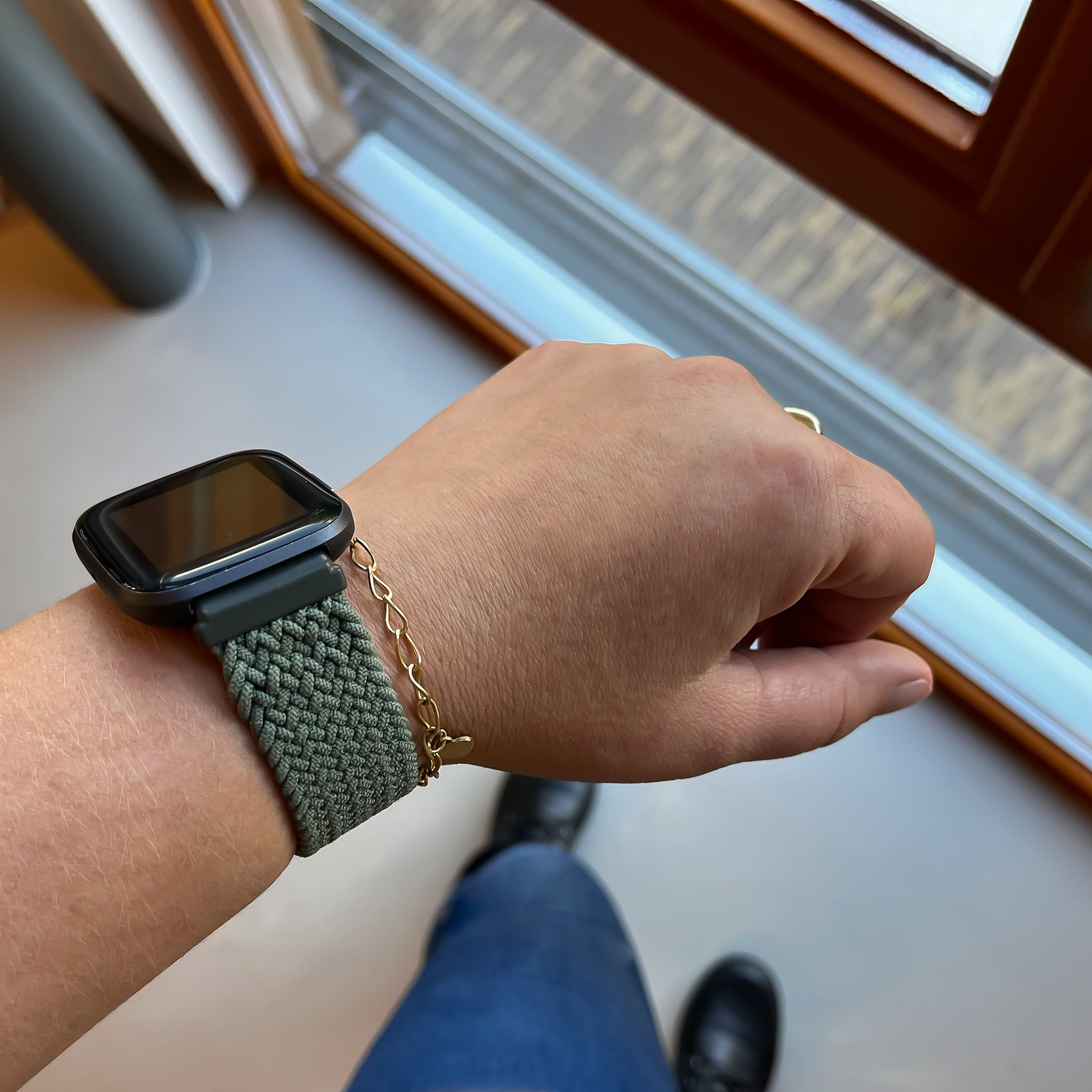 Fitbit Versa Nylon Geflochtenes Solo Loop - Inverness grün