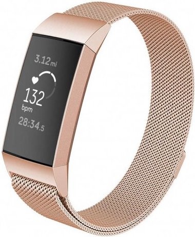 Fitbit Charge 3 & 4 Milanaise Armband - rose gold