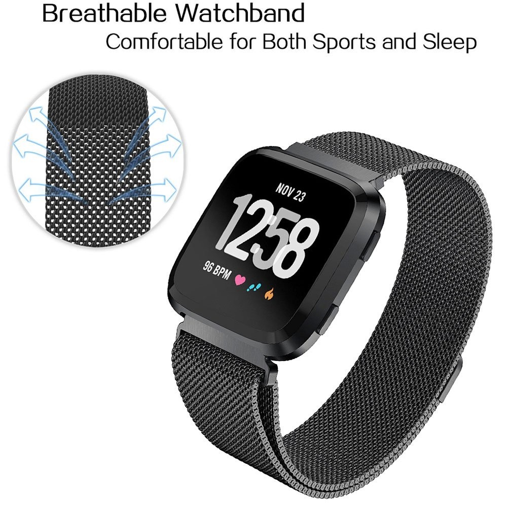 Fitbit Versa Milanaise Armband - schwarz