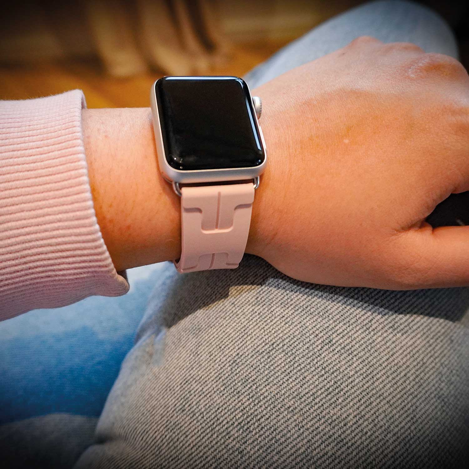 Apple Watch Sportarmband Hermès kilim single tour - rosa sand