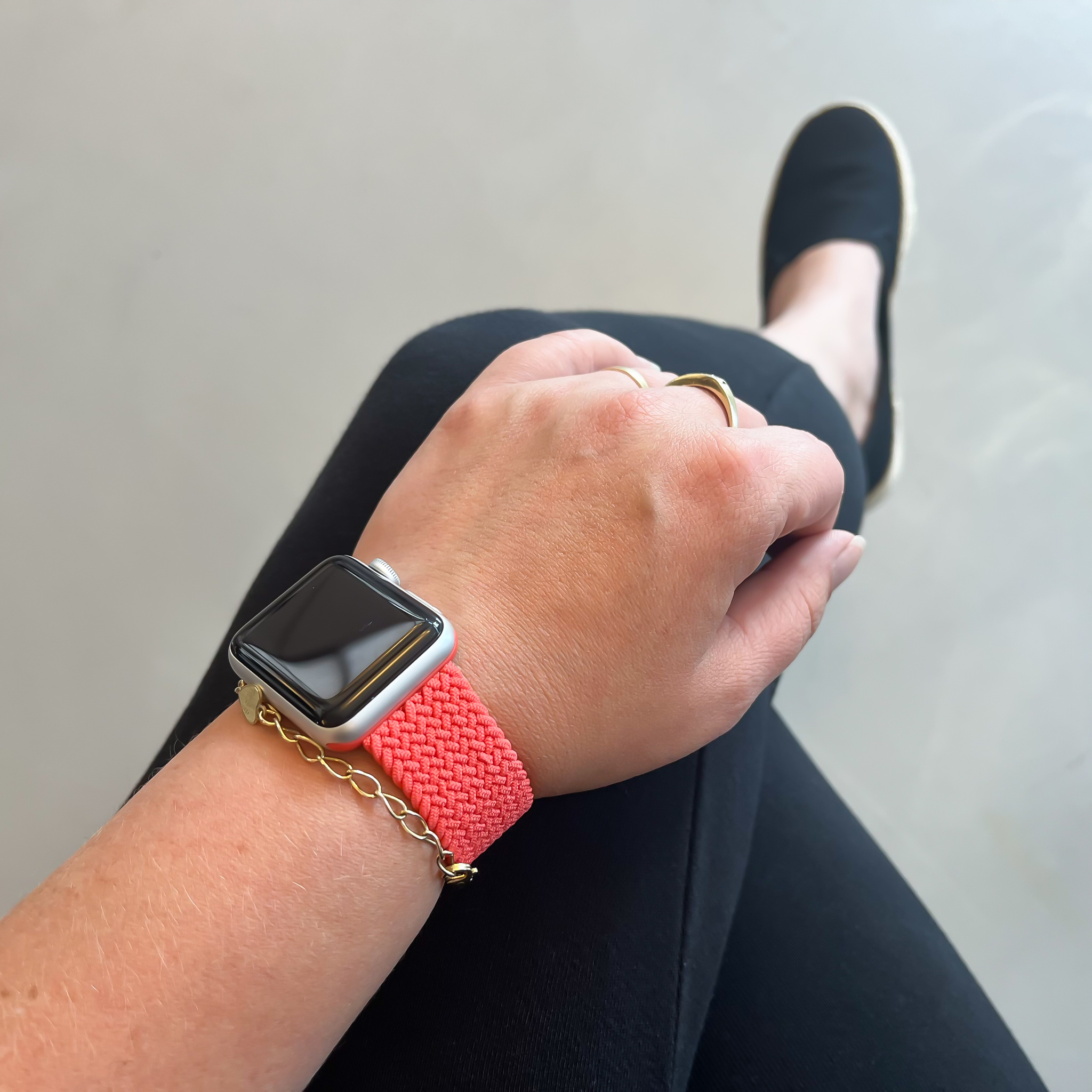 Apple Watch Nylon Geflochtenes Solo Loop - electric orange