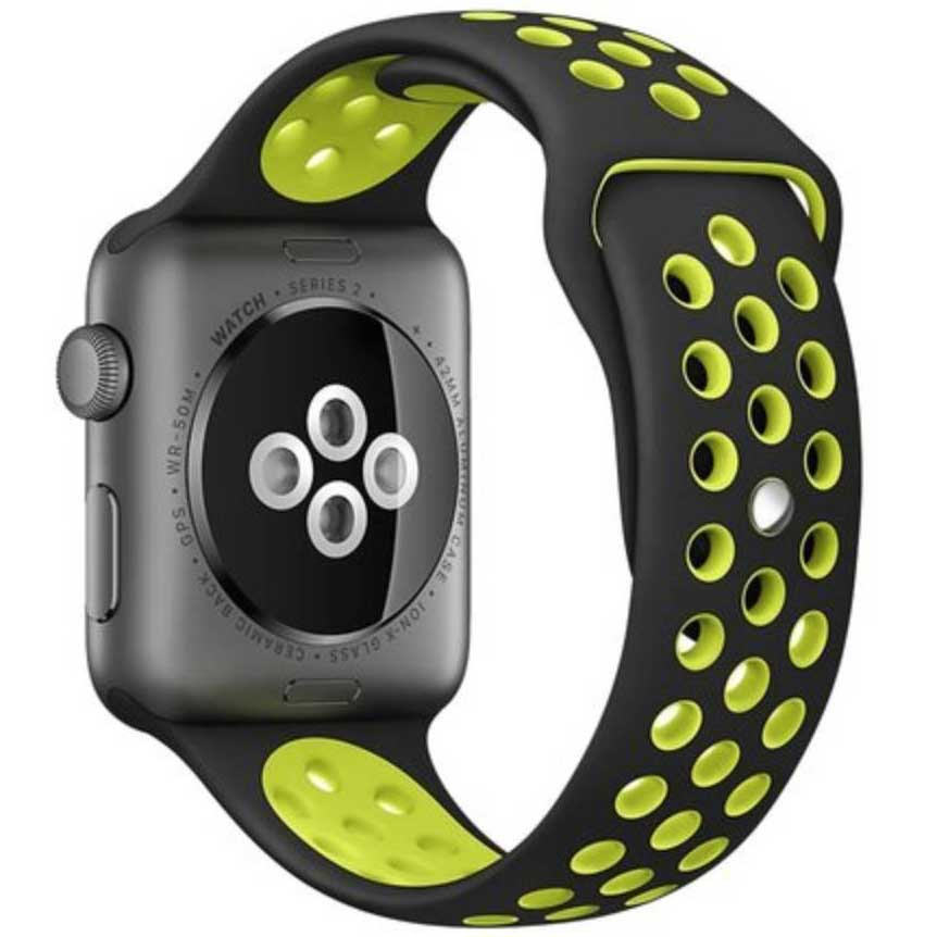 Apple Watch Doppel Sportarmband - schwarz gelb