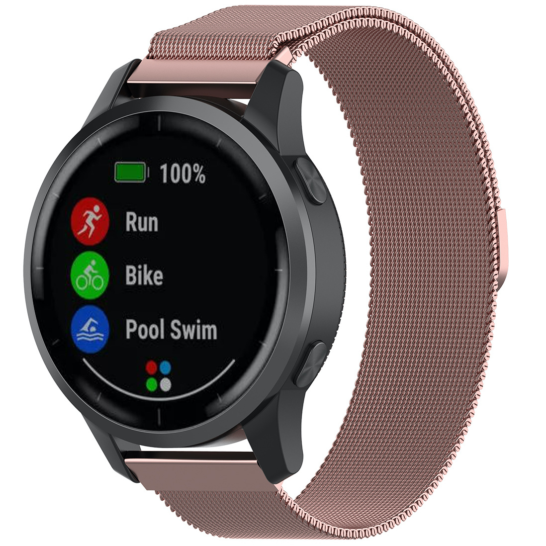 Garmin Vivoactive / Vivomove Milanaise Armband - rosa rot