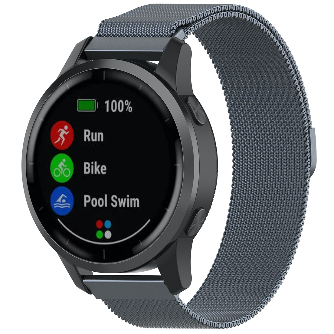 Garmin Vivoactive / Vivomove Milanaise Armband - space grey