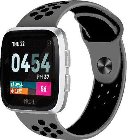 Fitbit Versa Doppel Sportarmband - grau schwarz
