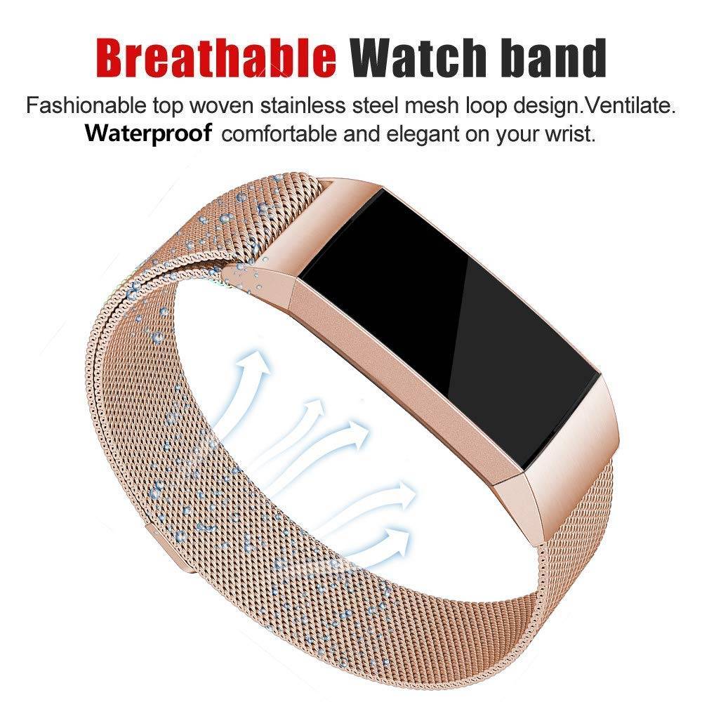 Fitbit Charge 3 & 4 Milanaise Armband - rose gold