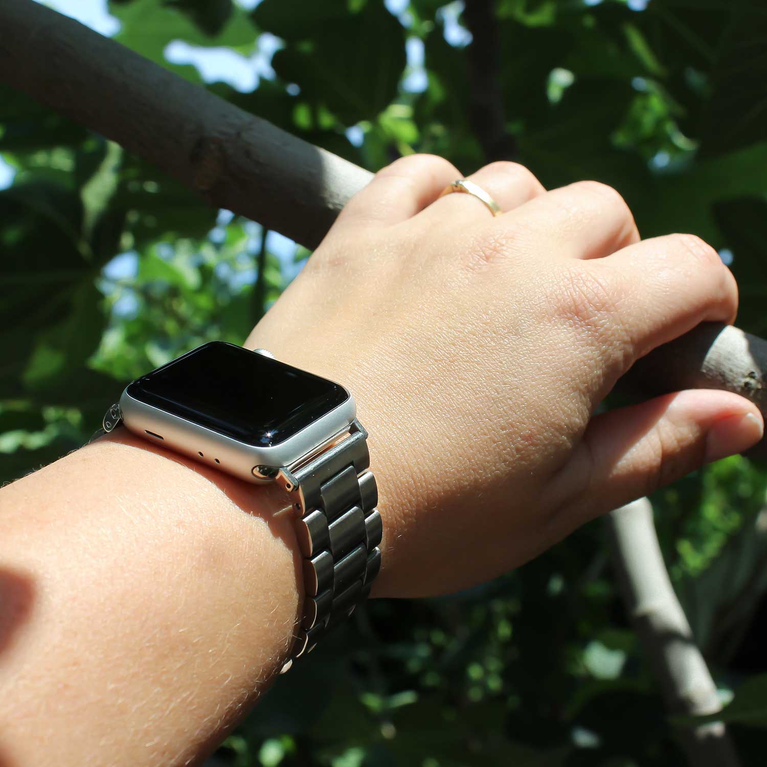 Apple Watch Perlen stahl Gliederarmband - Silber