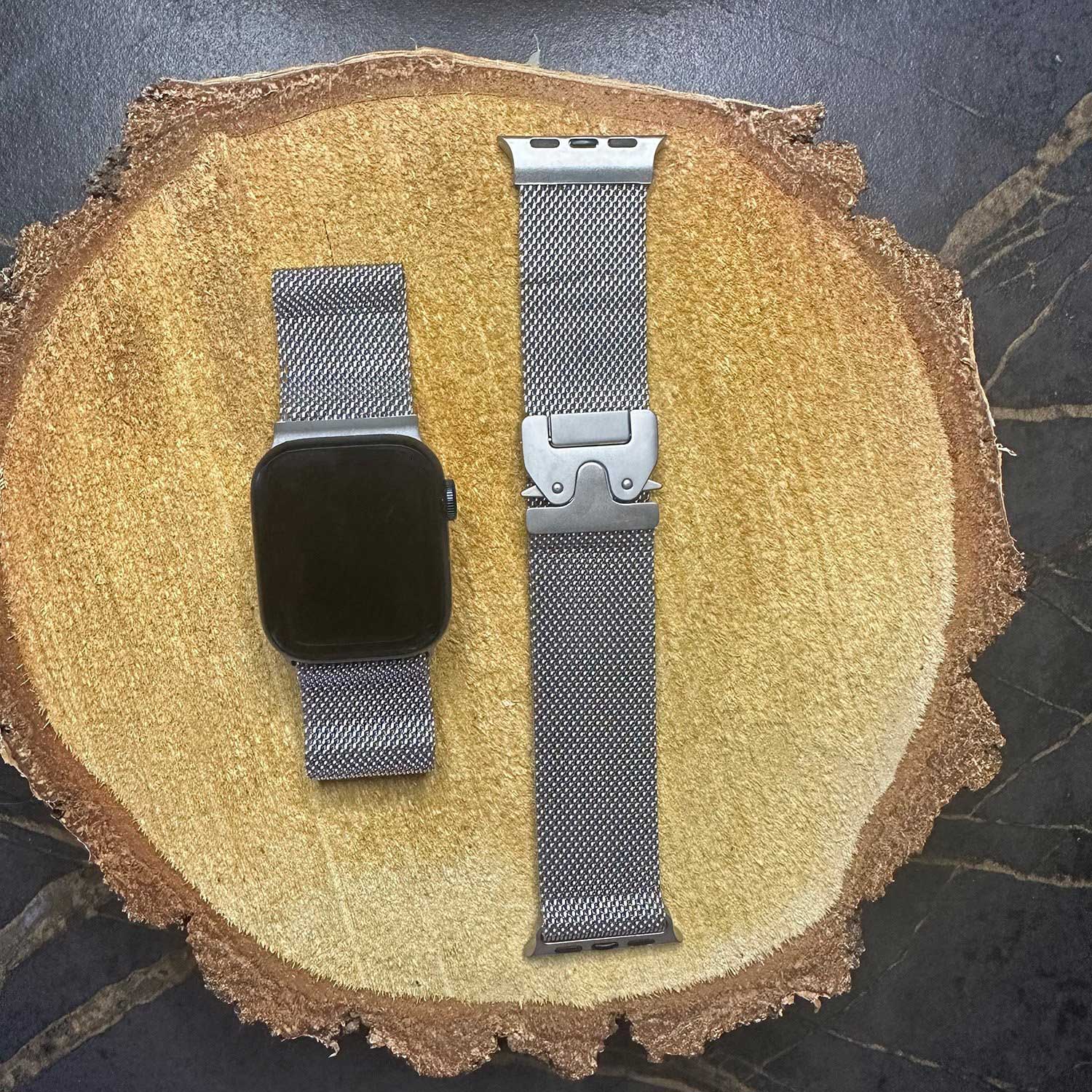 Apple Watch Milanaise Schnallenbänder - Silber Titanium
