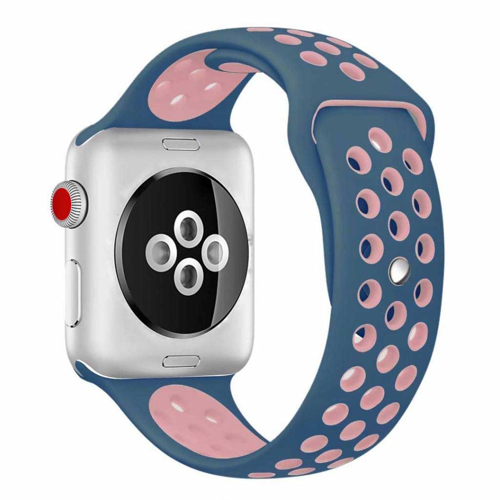 Apple Watch Doppel Sportarmband - blau rosa