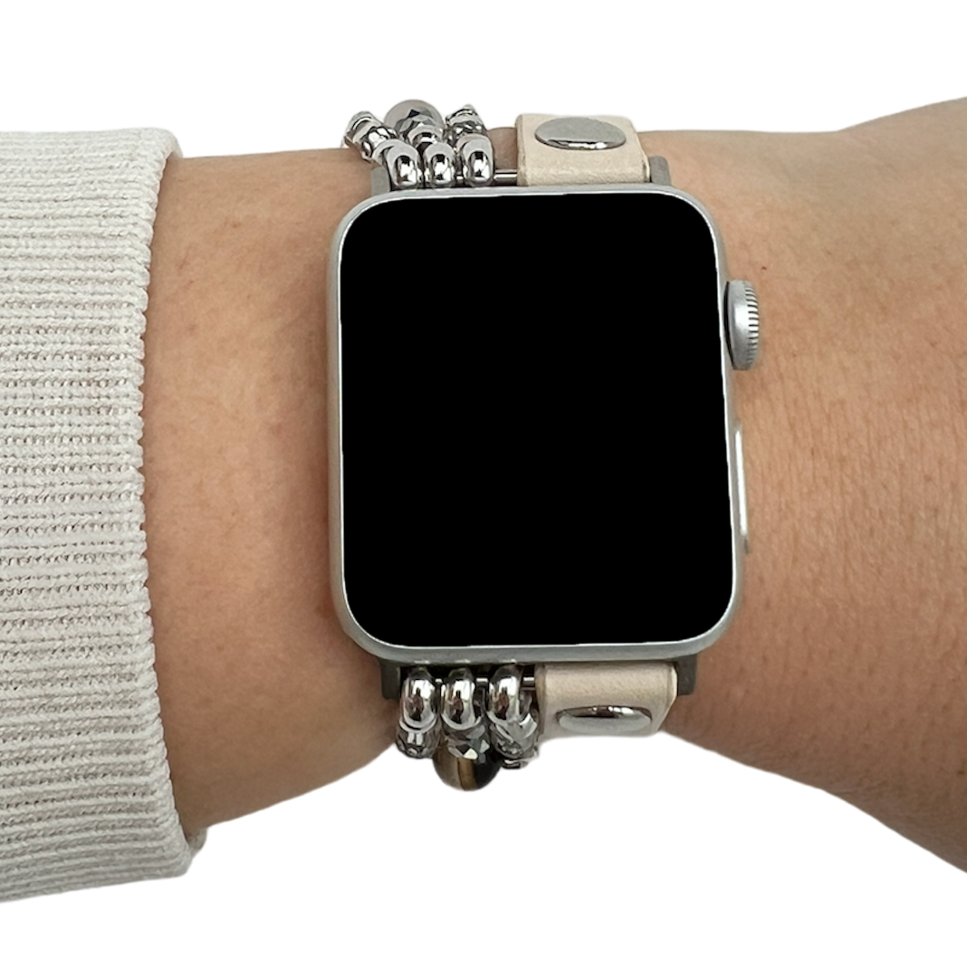 Apple Watch schmuck Lederarmband - weiß