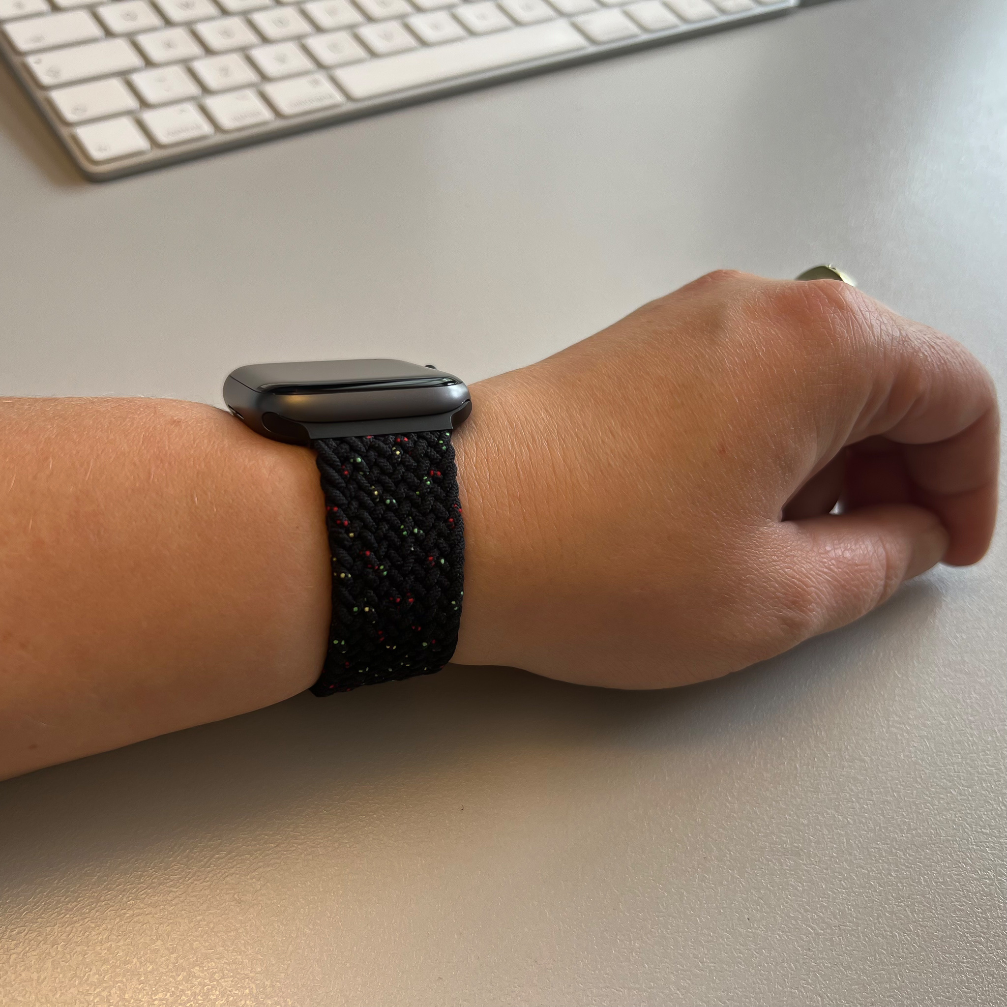 Apple Watch Nylon Geflochtenes Solo Loop - schwarze Einheit