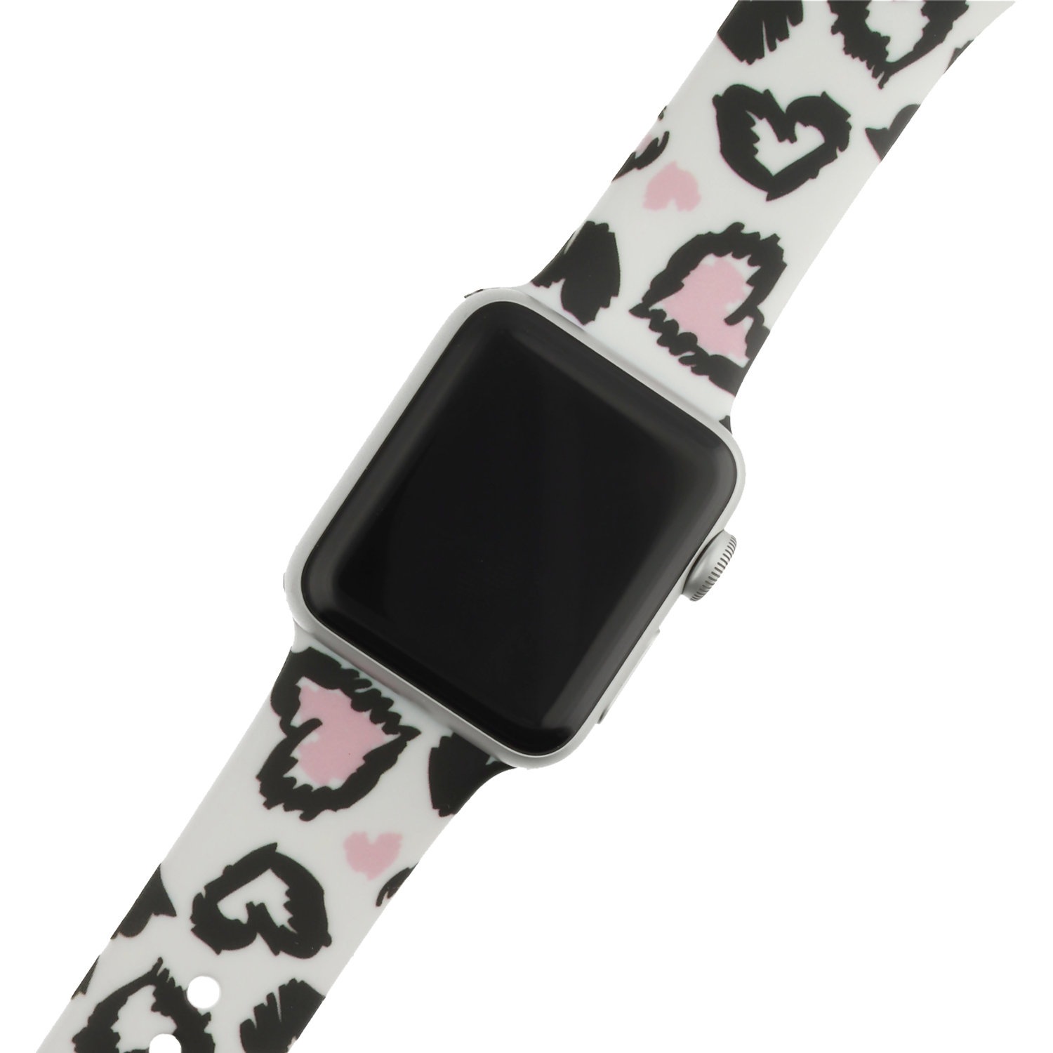 Apple Watch druck Sportarmband - Herzen Druck weiß